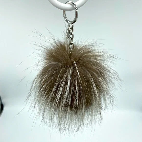 Rare Discontinued Michael Kors Fur Pom-Pom Key Chain - Picture 3 of 3